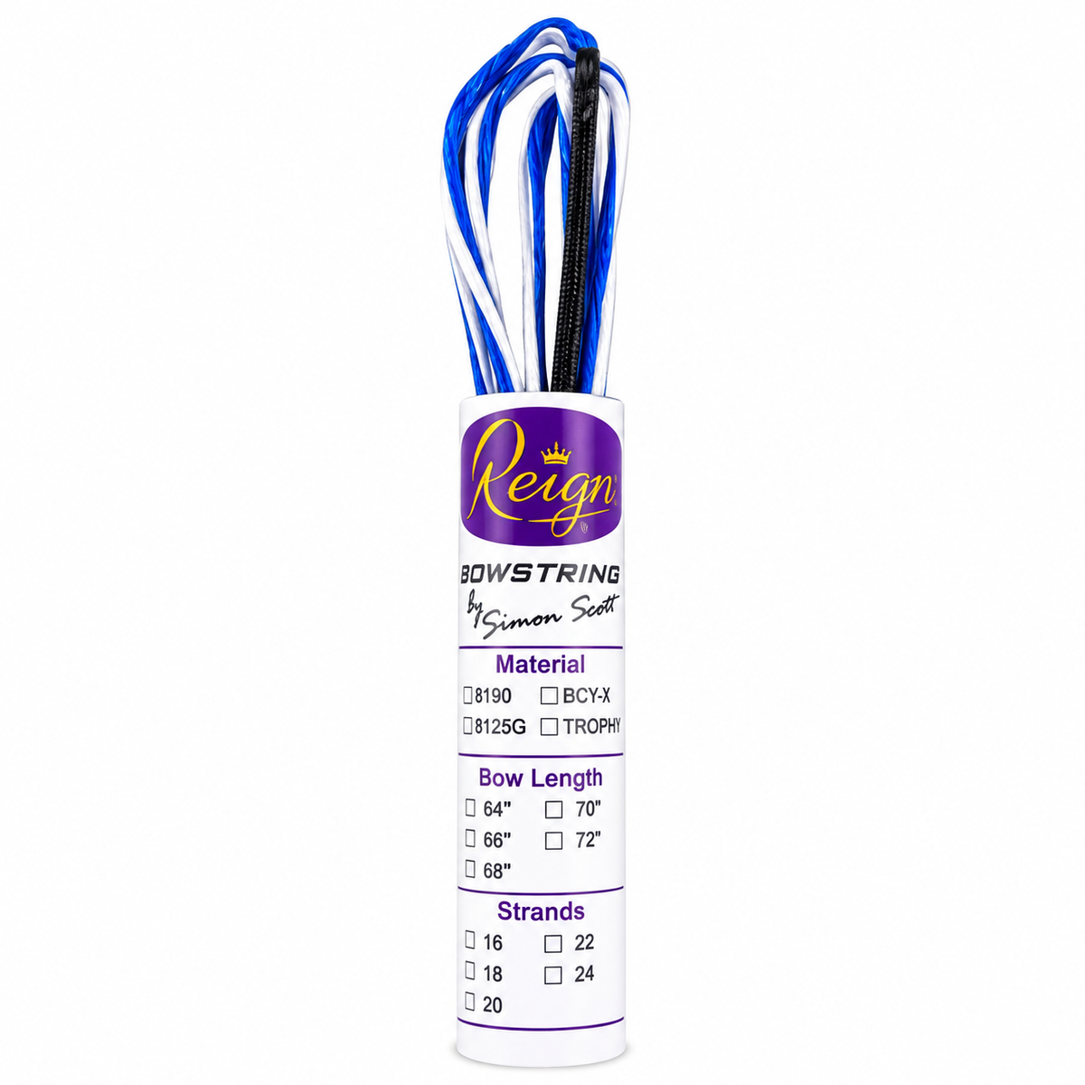 Reign Recurve String for 68" Bow - Royal Blue / White