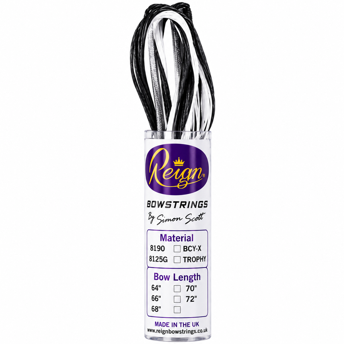 Reign Recurve String - For 68" Bow - Black/White